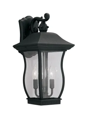 Chelsea Three Light Wall Lantern in Black