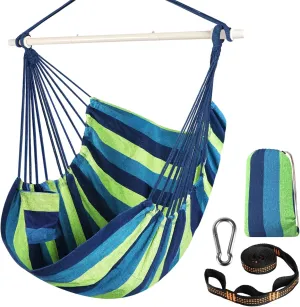 Chihee Hammock Swing Chair - Strong Metal, Collapsible, Portable, Max 500 lbs, Comfy Seat, Patio & Lawn, Cotton Blended, Indoor/Outdoor