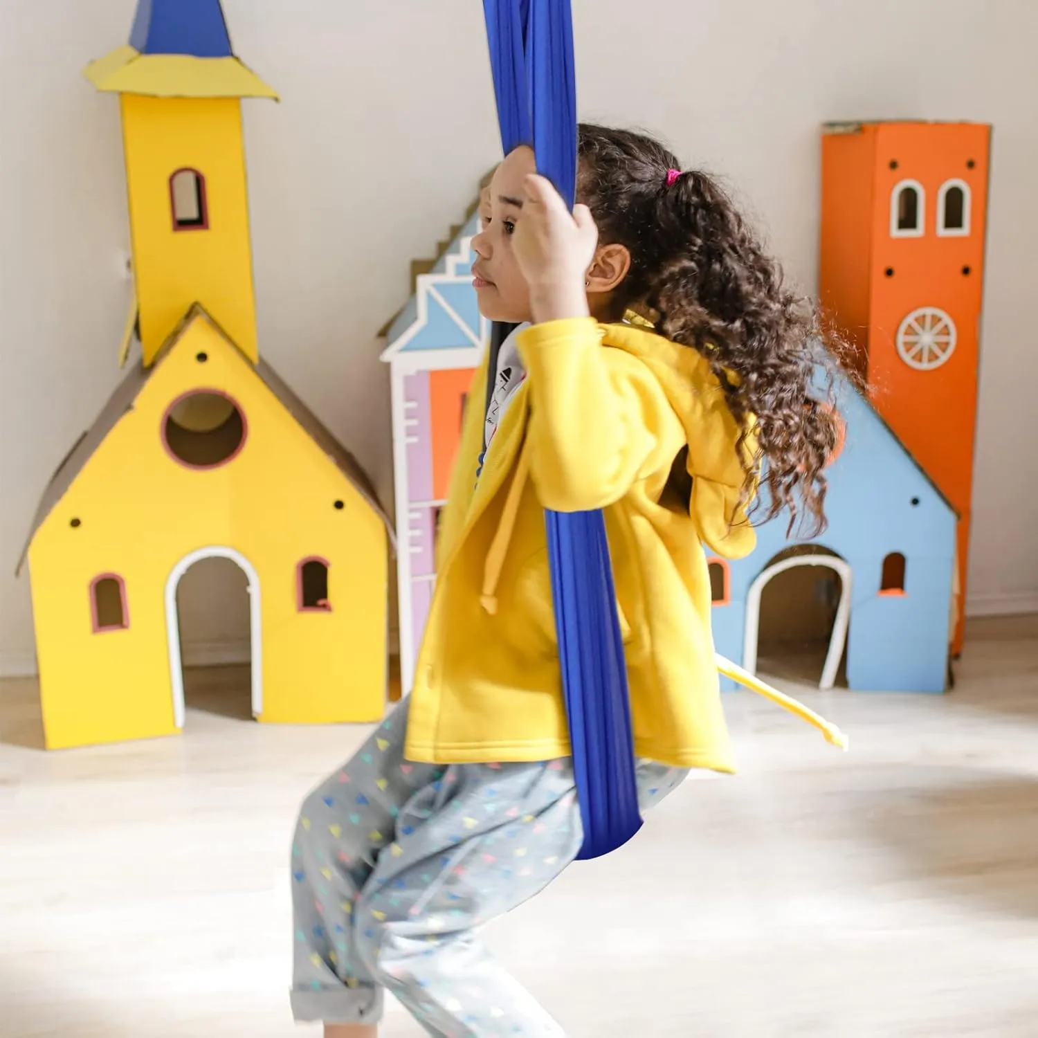 Chihee Sensory Swing Therapy Swing Hammock Indoor Outdoor for Kids, Hardware Included, Soft Breathable Nylon Cuddle Swing Joy Hammock for Child Adult with Autism, ADHD, Aspergers, Sensory Integration