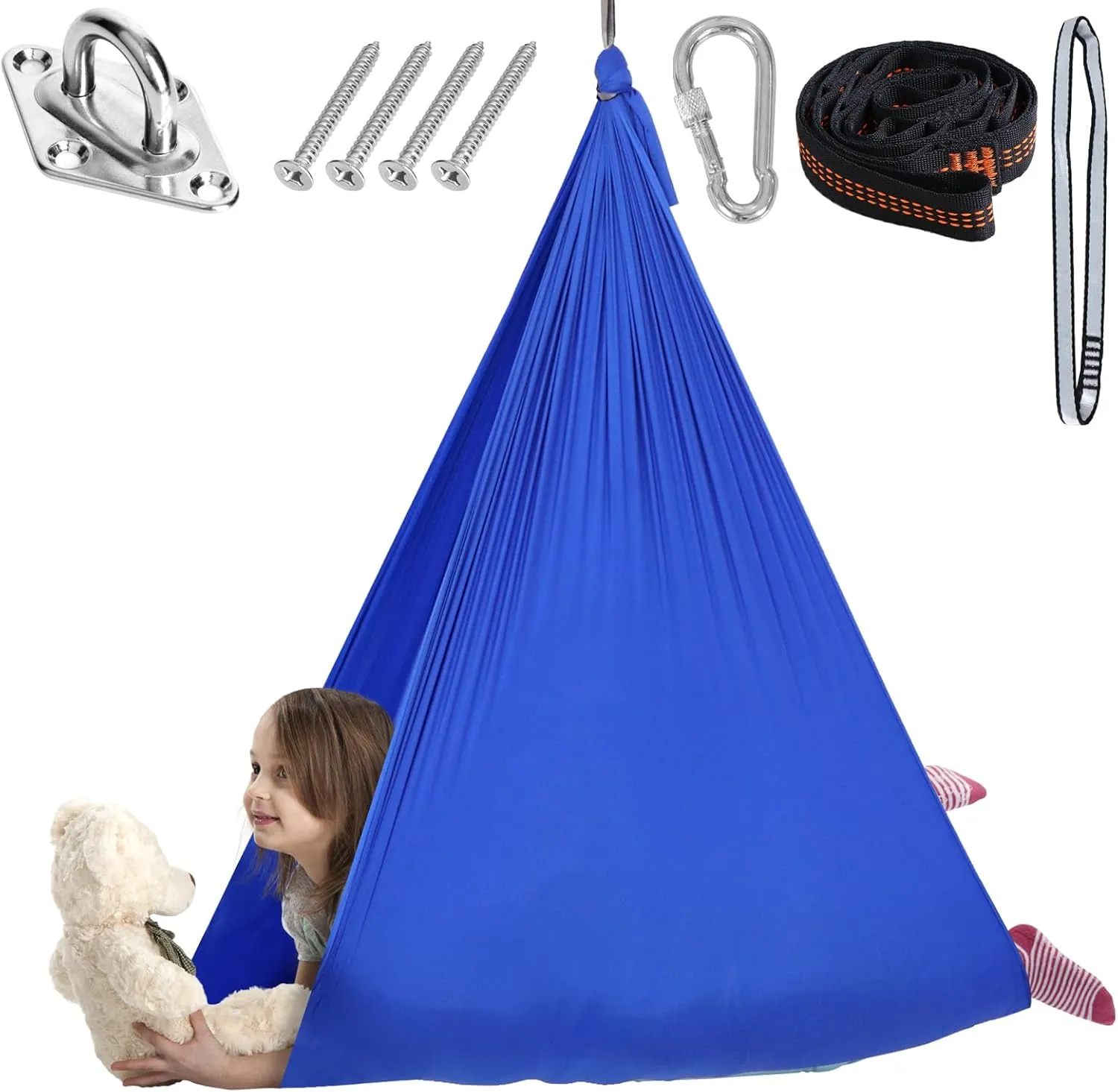 Chihee Sensory Swing Therapy Swing Hammock Indoor Outdoor for Kids, Hardware Included, Soft Breathable Nylon Cuddle Swing Joy Hammock for Child Adult with Autism, ADHD, Aspergers, Sensory Integration