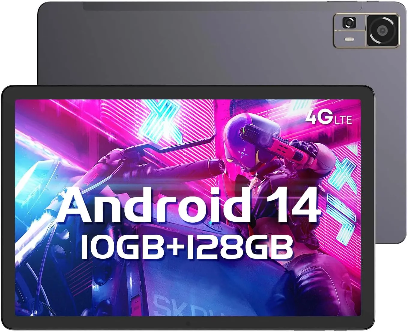 CHUWI Android 14 Gaming Tablet 10.95'', 128GB ROM 10GB RAM, Unisoc T616, FHD 1920x1200, 4G LTE Unlocked Tablets, 1TB Expand, 13MP Triple Camera, Widevine L1, BT5.0, 7000mAh, GPS, WiFi, with Case