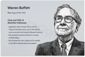 CKNVOSH Berkshire Hathaway Chairman Warren Buffett Portrait Art Quote Poster (3) Canvas Painting Posters And Prints Wall Art for Living Room Bedroom Decor 24x16inch(60x40cm) Unframe-style