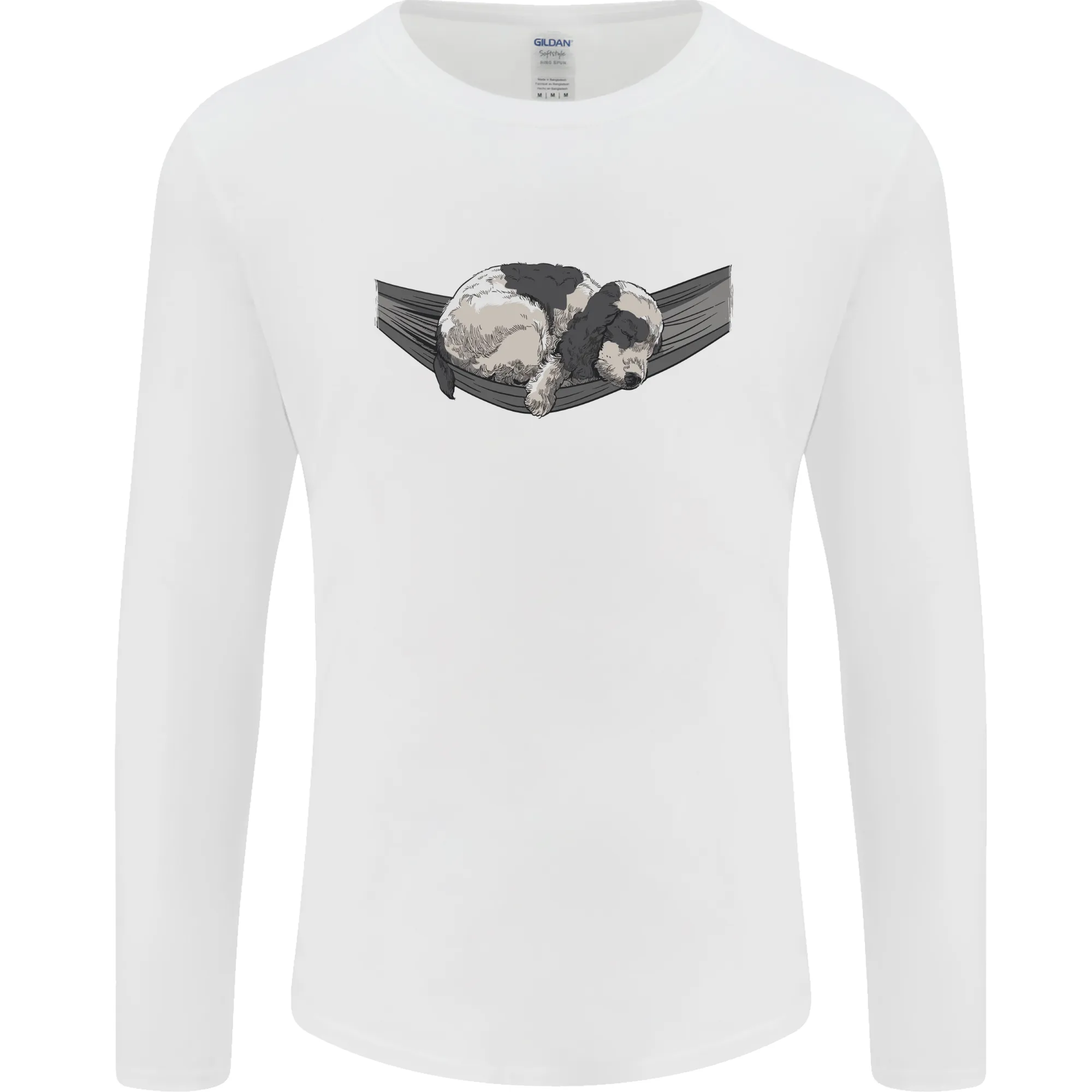 Cocker Spaniel on a Hammock Dog Mens Long Sleeve T-Shirt