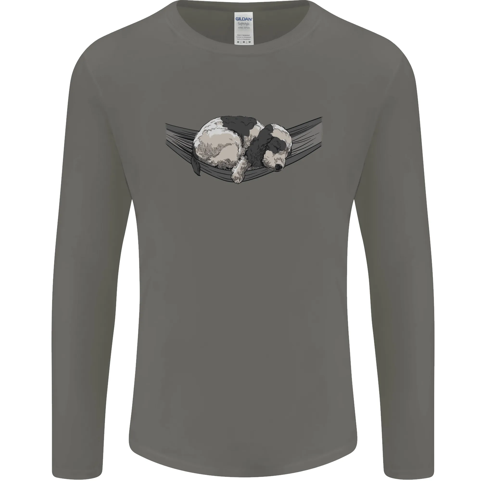 Cocker Spaniel on a Hammock Dog Mens Long Sleeve T-Shirt