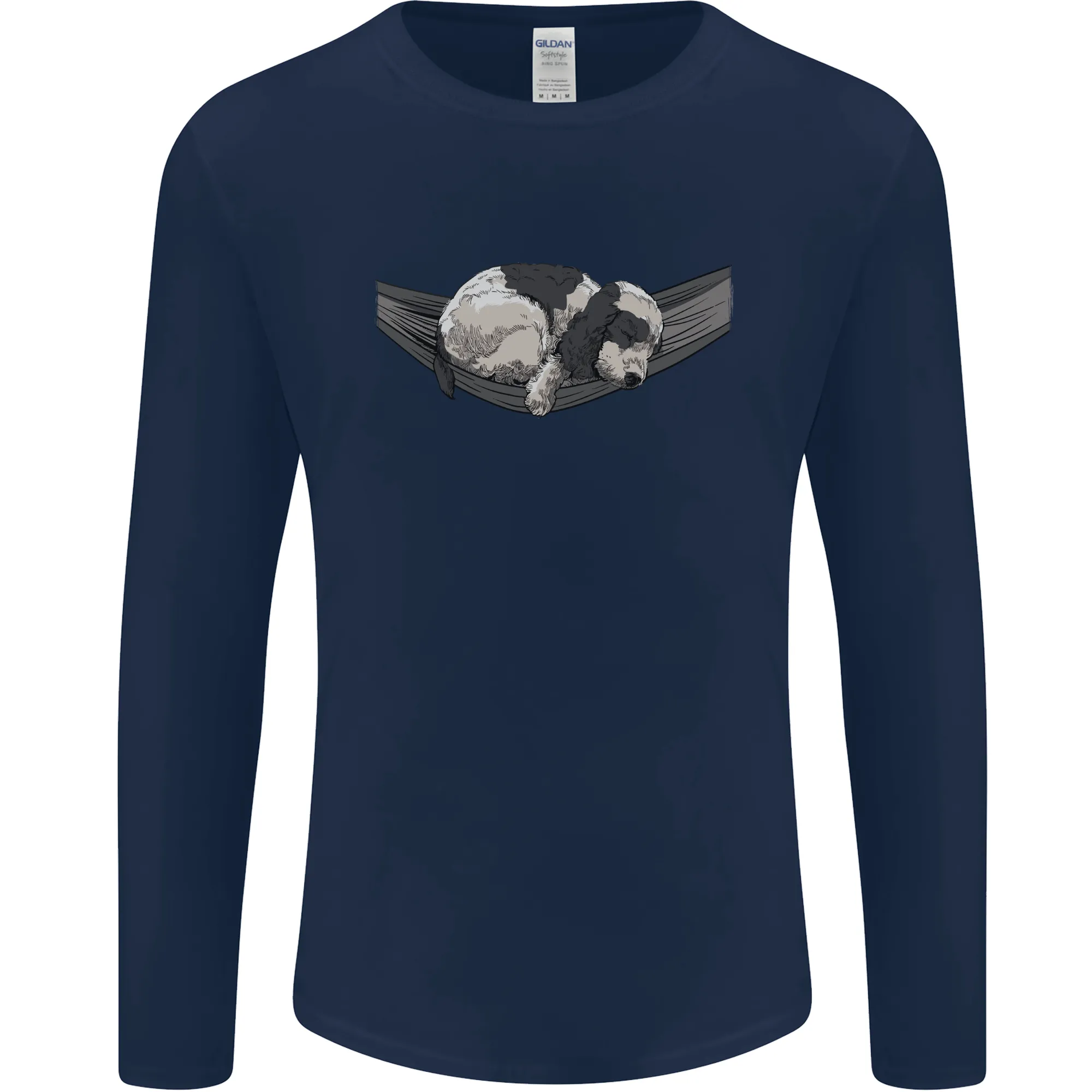 Cocker Spaniel on a Hammock Dog Mens Long Sleeve T-Shirt