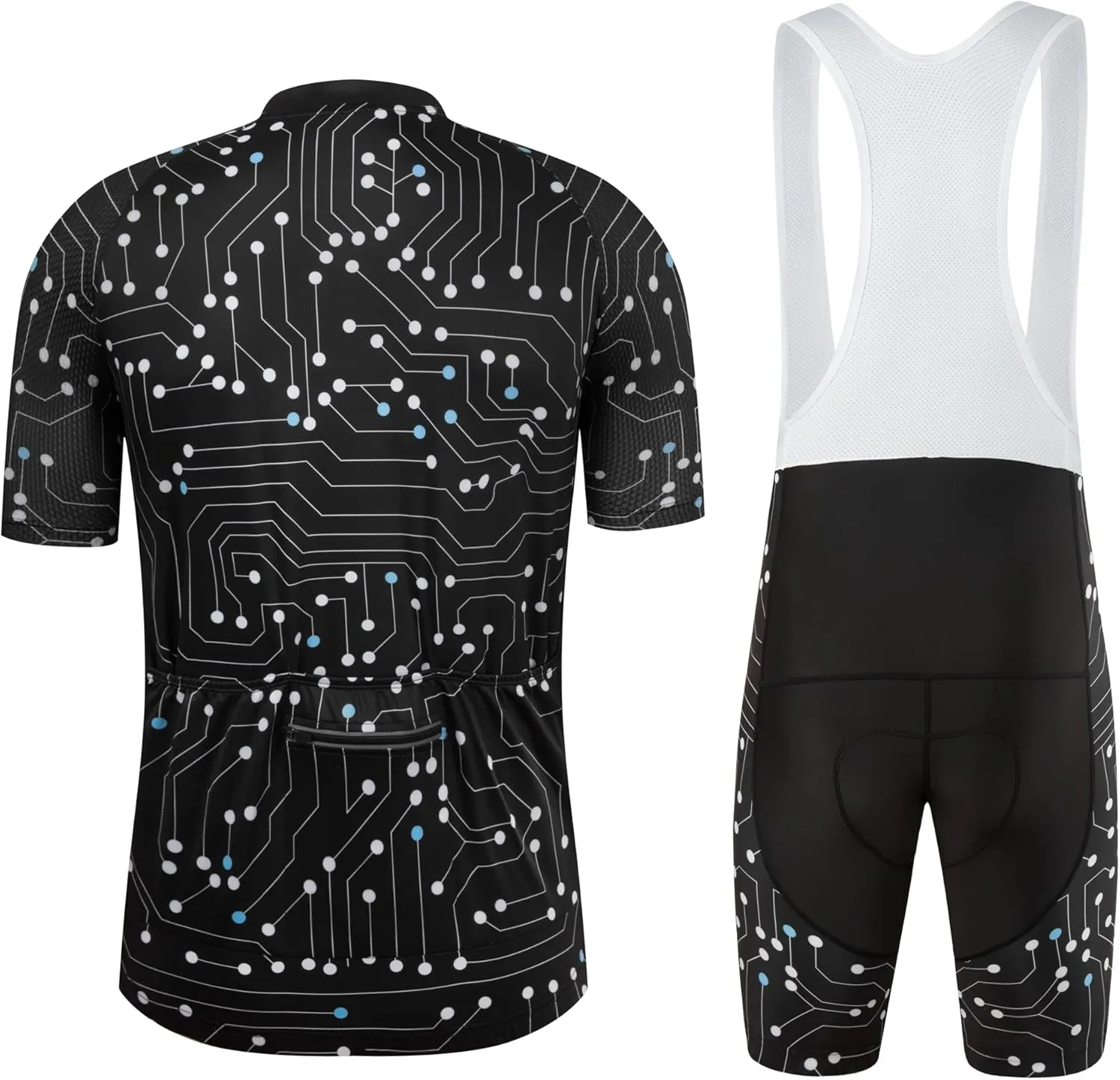 Coconut Ropamo CR Men's Cycling Jersey Set Road Bike Jersey Zipper Pocket Bib Shorts with 4D Padded Cycling Clothing Set