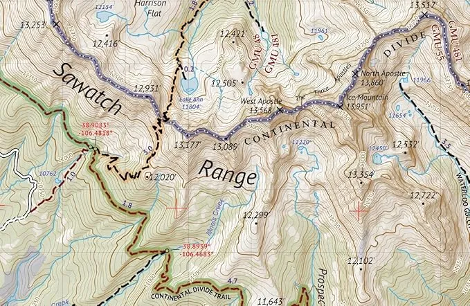 Collegiate Peaks Wilderness - Colorado Topographic Hiking Map (2018)