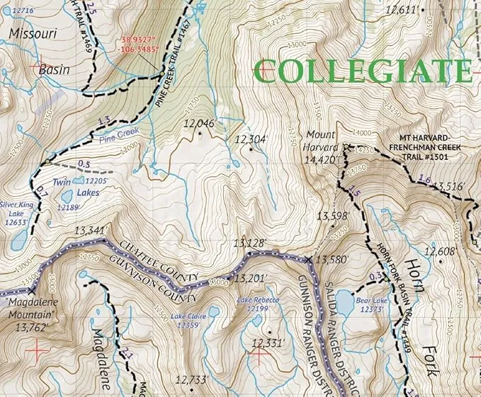 Collegiate Peaks Wilderness - Colorado Topographic Hiking Map (2018)