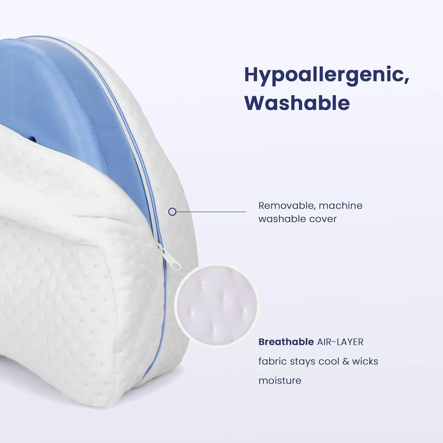 Contour Legacy Leg & Knee Foam Support Pillow for Side Sleepers Soothing Relief for Back, HIPS, Knees, Joints, Nerves & Muscles