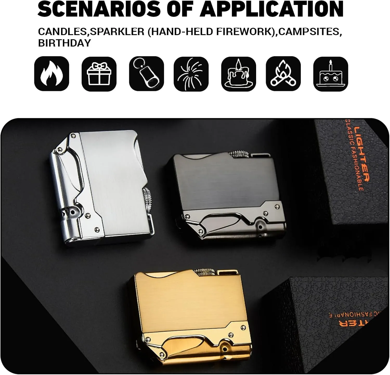 Cool Torch Metal Lighters, Novelty Windproof Jet Funny Lighter, Unique Lighters for Men Gift for Grill Candles(No Butane Fuel) (#5)