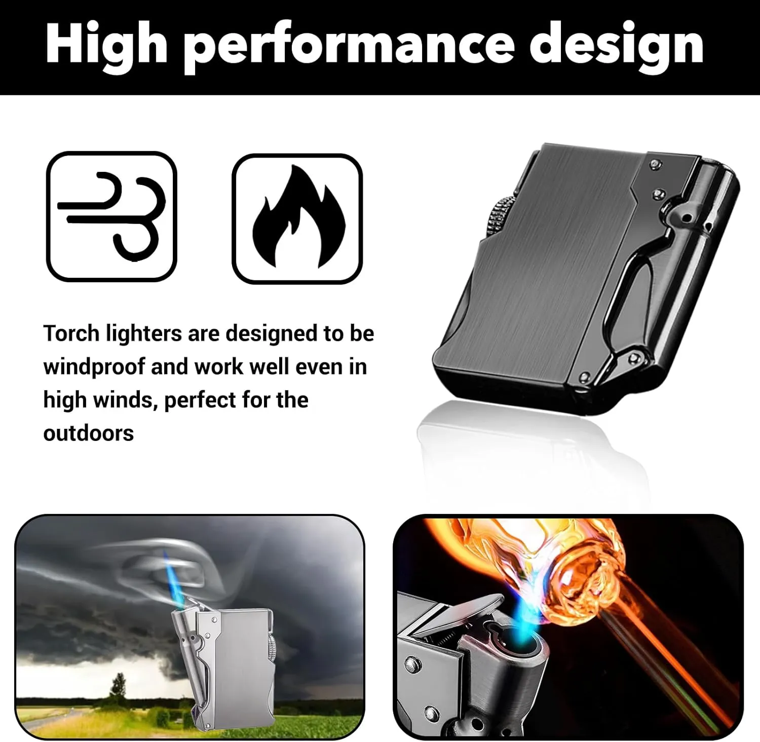 Cool Torch Metal Lighters, Novelty Windproof Jet Funny Lighter, Unique Lighters for Men Gift for Grill Candles(No Butane Fuel) (#5)