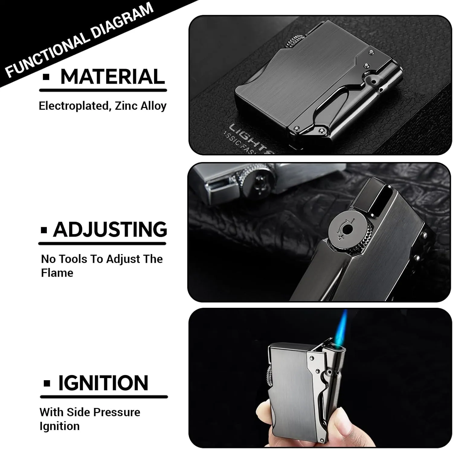 Cool Torch Metal Lighters, Novelty Windproof Jet Funny Lighter, Unique Lighters for Men Gift for Grill Candles(No Butane Fuel) (#5)