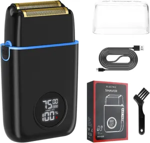 Cordless Men's Electric Foil Shaver Double Rechargeable Shaving Device with USB Charging Beard Trimmer