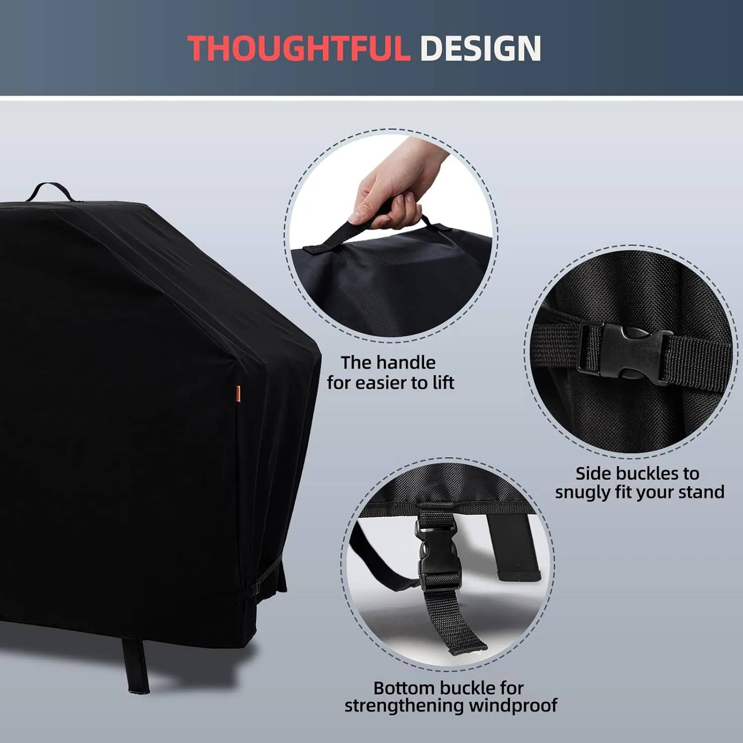 Cover for Ninja XSKUNSTAND Outdoor Stand with One Side Table, Outdoor Grill Accessories for Ninja Woodfire Grill OG700/800/900 and Pizza Oven OO100 Series, Waterproof and Windproof (Cover Only)