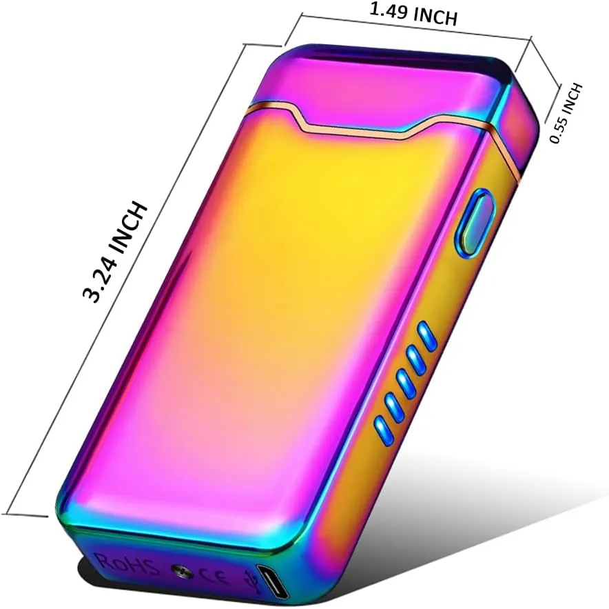 COZYLIFE Flame Electric Lighter, USB Rechargeable Arc Lighter ,Metal Windproof Cigarette Lighter for Your Boyfriend, Family, Your Father (Colorful)