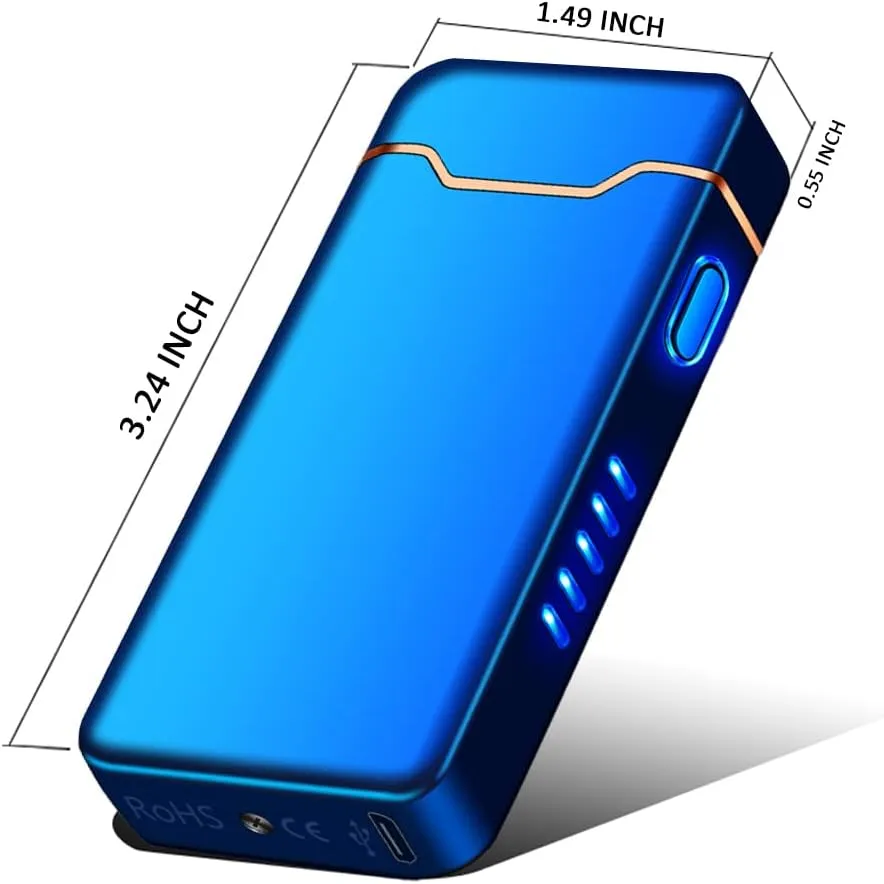 COZYLIFE Flame Electric Lighter, USB Rechargeable Arc Lighter,Metal Windproof Cigarette Lighter for Your Boyfriend, Family, Your Father (Blue)
