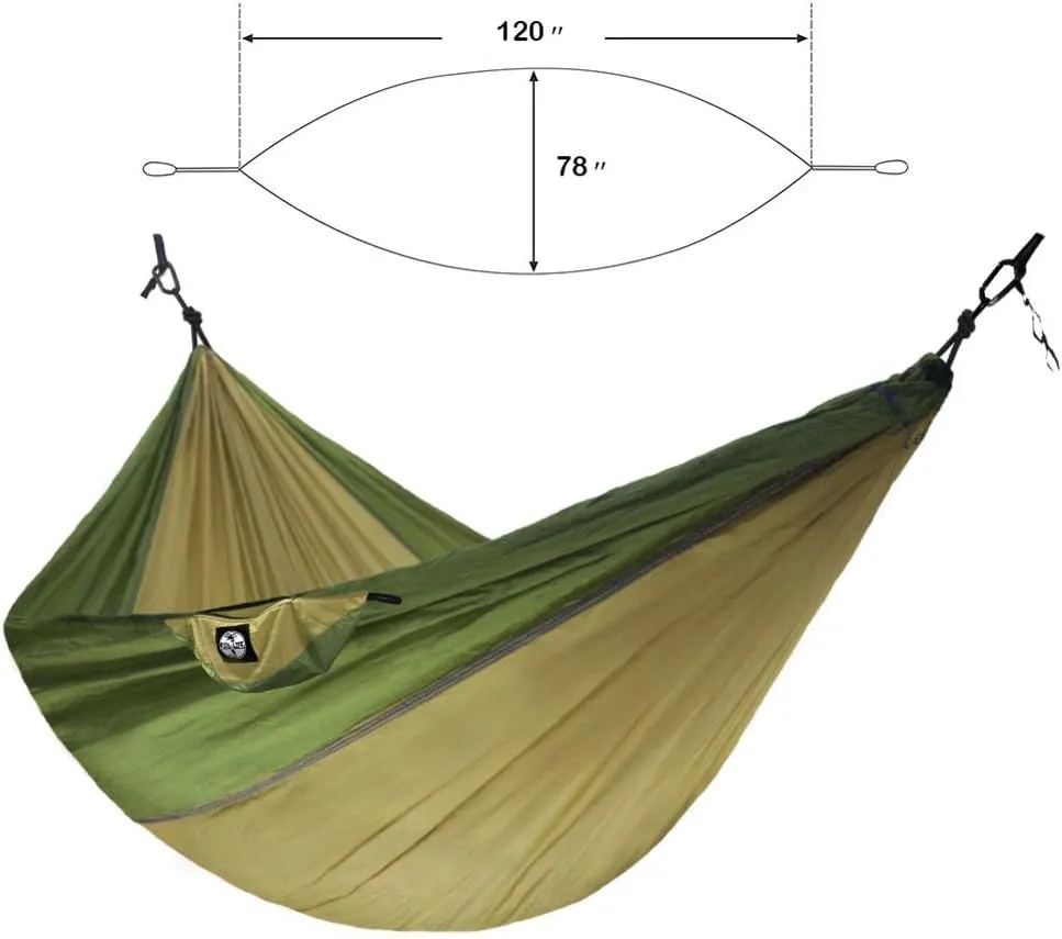 CozyMe Quick Set Up Lightweight Portable Camping Parachute Hammock Double Adult Fitting