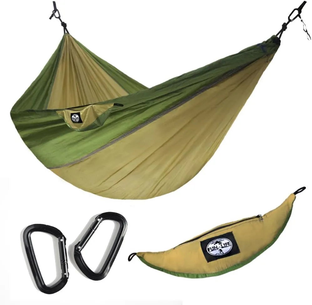 CozyMe Quick Set Up Lightweight Portable Camping Parachute Hammock Double Adult Fitting