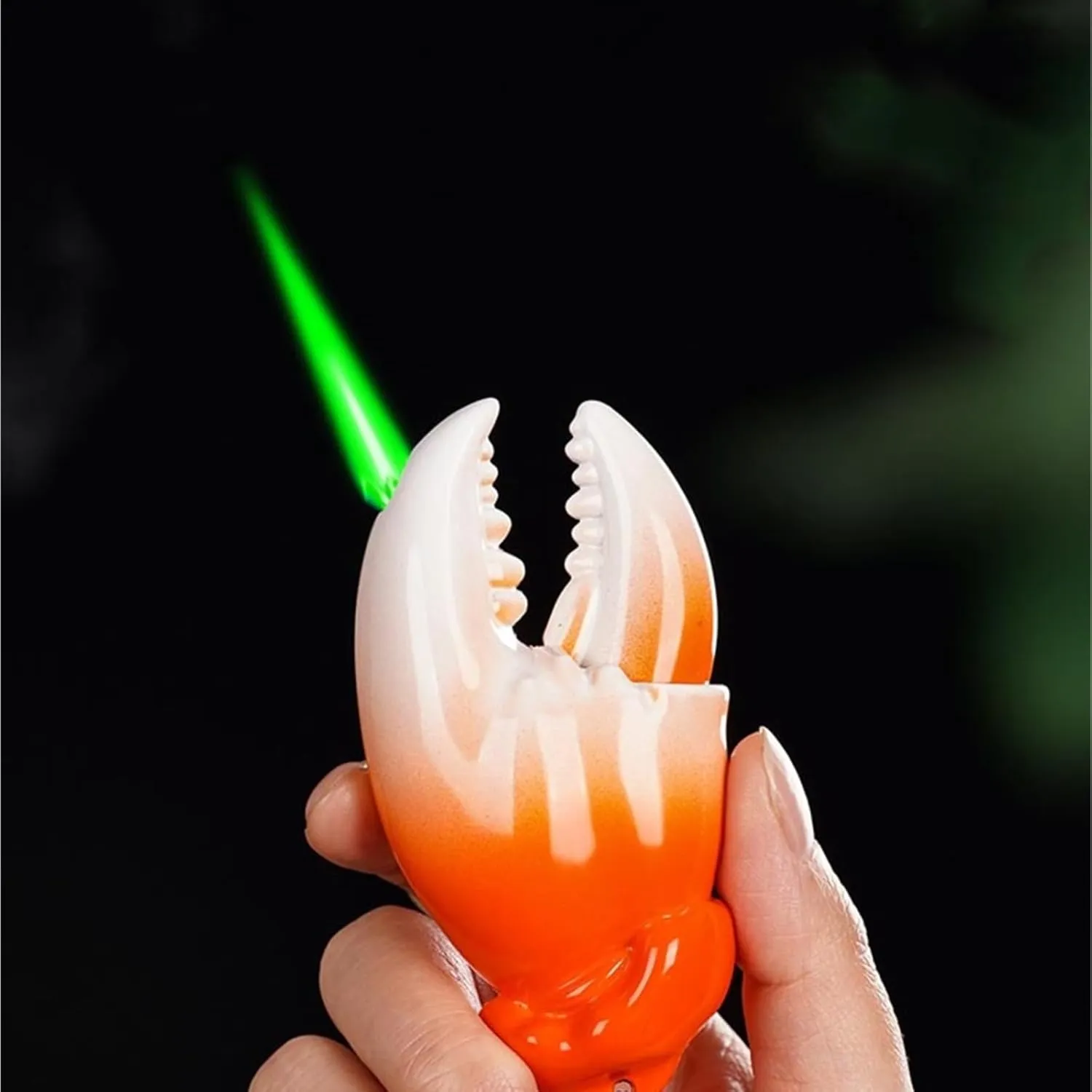 Creative and Fun Crab Claw Lighter Multifunctional Lighter Inflatable Butane Jet fire Lighter Windproof Adjustable Lighter Portable Metal Lighter Suitable for Indoor, Outdoor, Barbecue, Cigar(A)