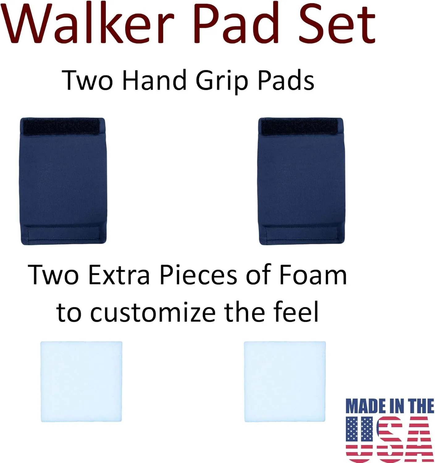 Crutcheze Walker Padded Hand Grip Covers Premium USA Designed Moisture Wicking, Comfort, Fashion, Washable - Standard Walker Handle Cushion - Mobility Aid Accessories
