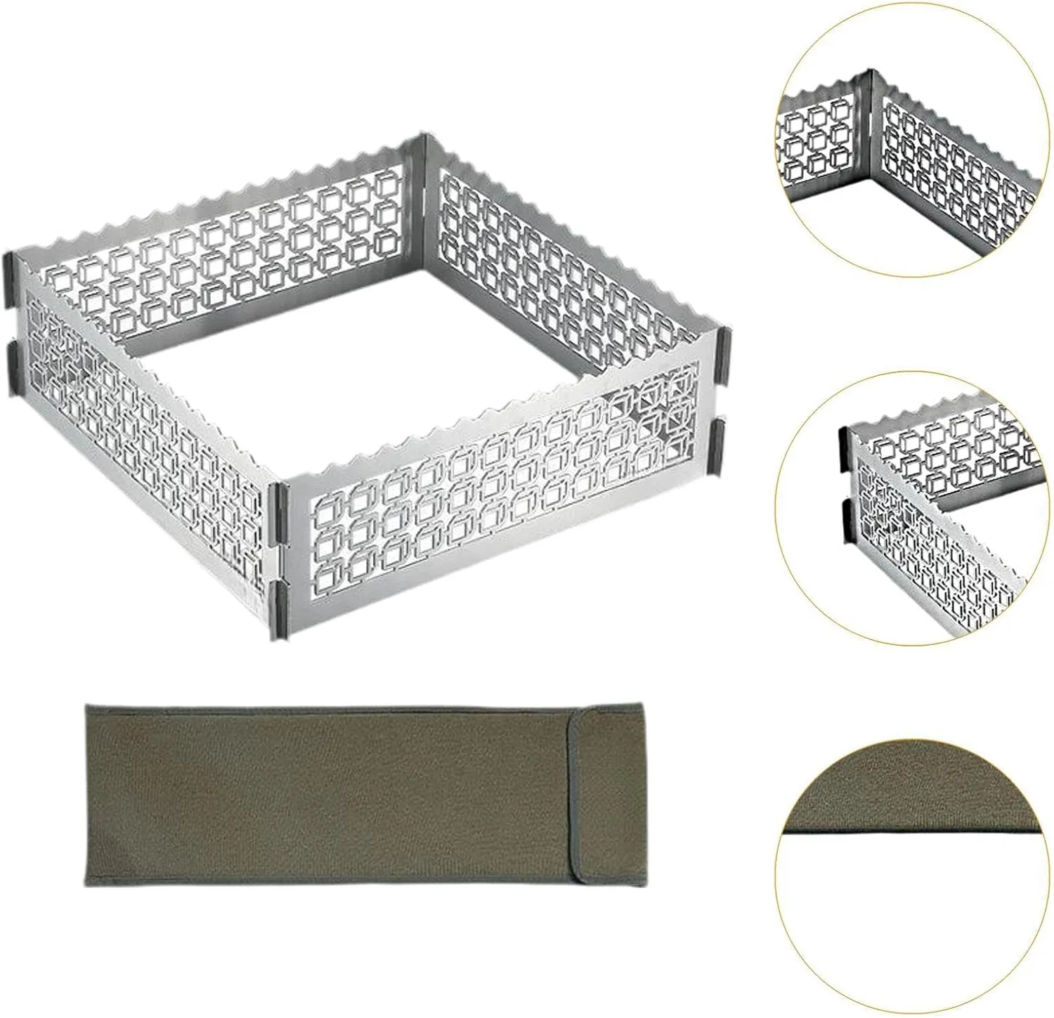 Cube Fire Pit Shield Outdoor Stoves Windscreen Camping Grill Wind Guard for Traveling