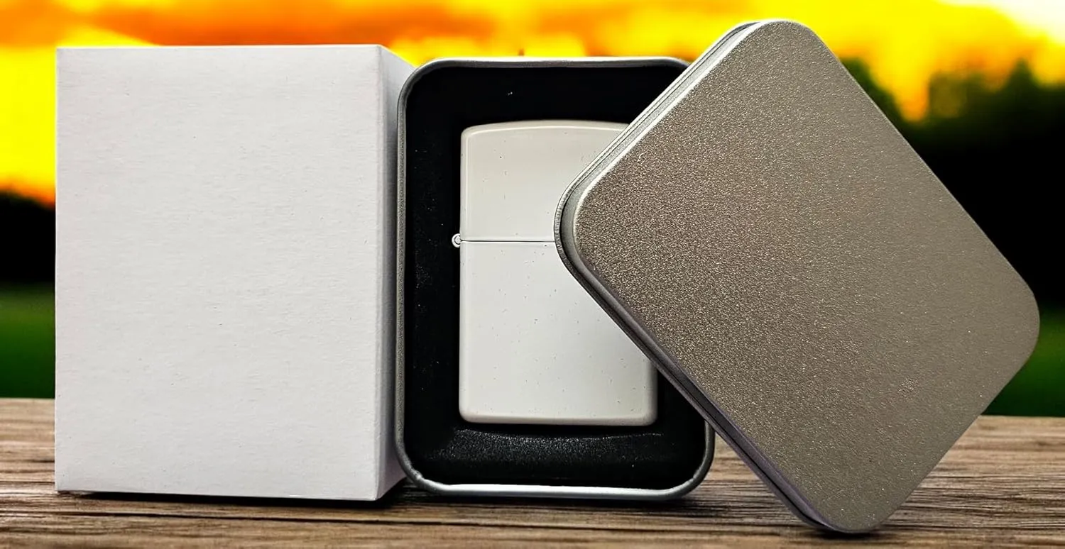 Custom Personalize This Windproof Lighter with Your Image or Logo. Customized lighters Make Great Unique Personalized Gifts for a Man or Woman. Works with Zippo Lighter Fluid. (White)