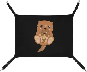 Cute Otter Cat Hanging Hammock Soft Breathable Pet Cage Dog Hammock with Adjustable Straps and Metal Hooks