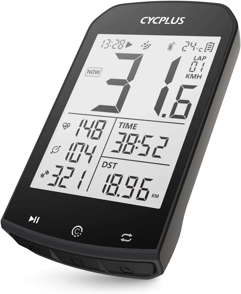 CYCPLUS GPS Wireless Bike Computer, Cycling Computer GPS with Bluetooth/ANT , Bike Speedometer with 2.9" LCD Screen, Auto Backlight IPX6 Waterproof (New Upgraded)