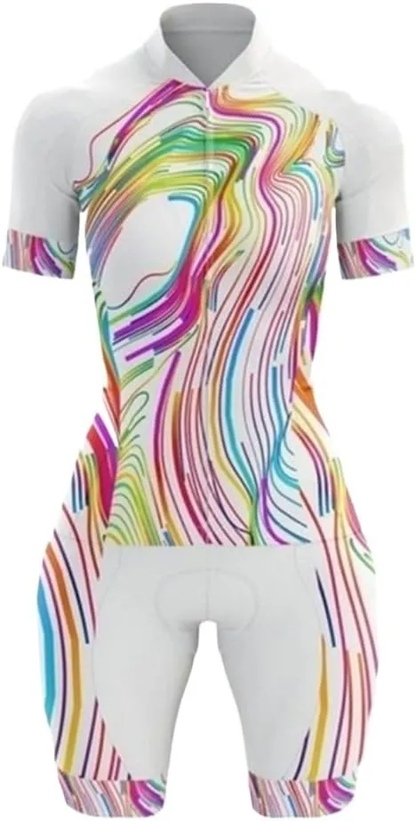CYTSH Triathlon Women's Cycling Sets Jumpsuit Short Sleeve Bicycle Jersey Pro Suit GEL Pad Short Sleeve Tights Running