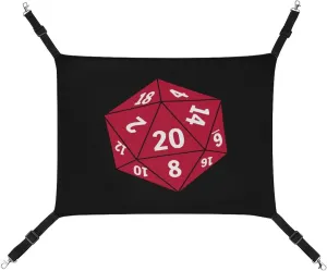 D20 Dice Cat Hanging Hammock Soft Breathable Pet Cage Dog Hammock with Adjustable Straps and Metal Hooks