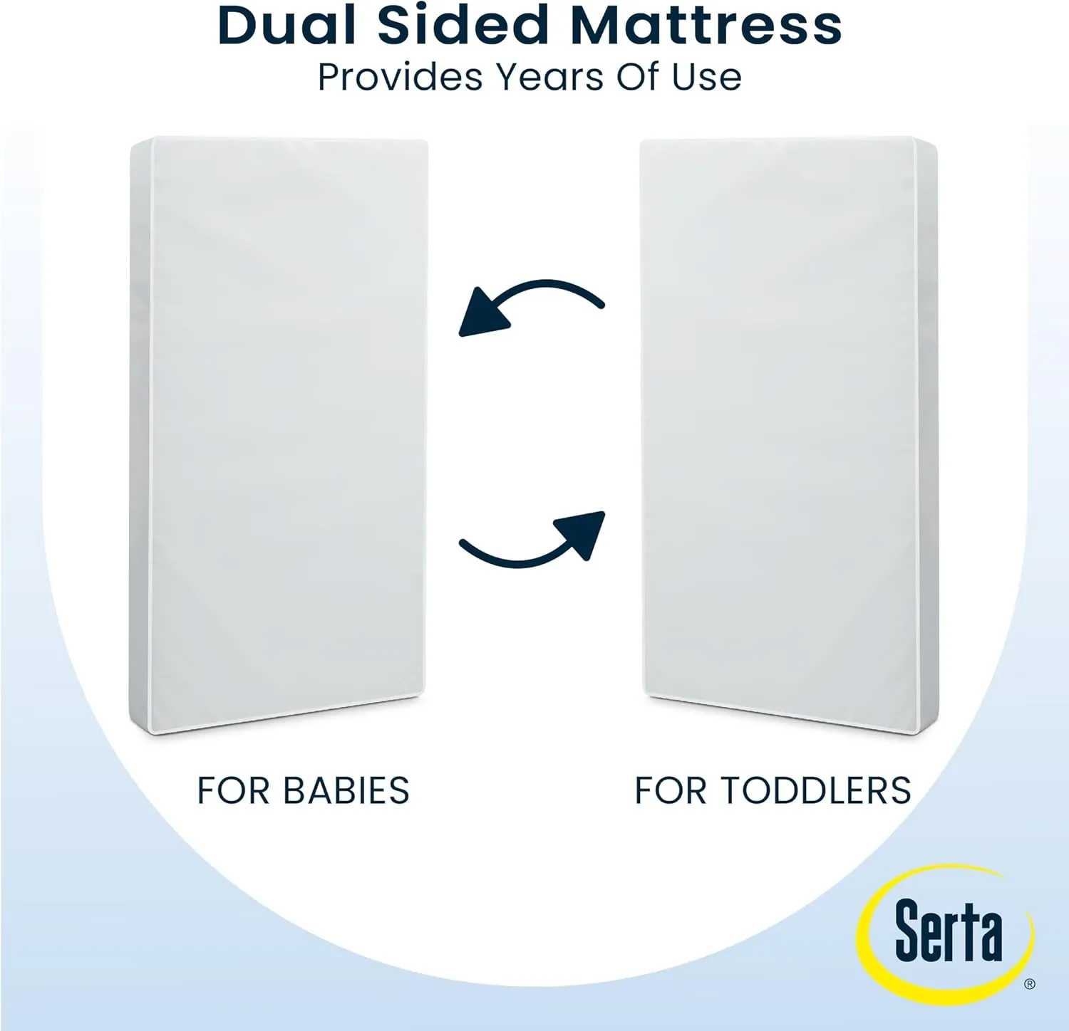 Delta Children Darcy 4-in-1 Metal Convertible Crib, White   Serta Perfect Start Limited Dual Sided Breathable Core Baby Crib Mattress (Bundle)