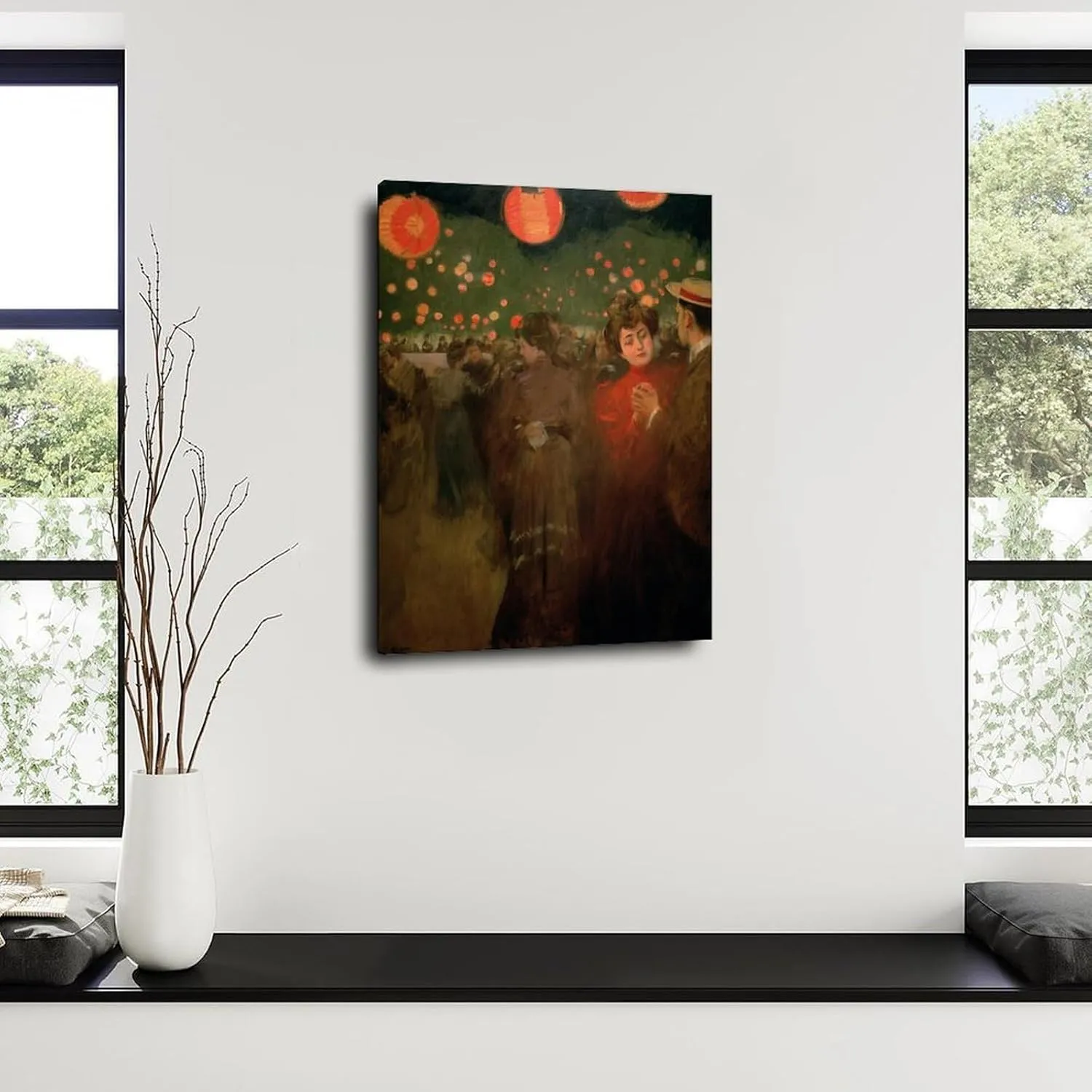 Die Freiluftparty The Open Air Party Ramon Casas Artwork Poster Canvas Painting Wall Art Poster for Bedroom Living Room Decor 12x18inch(30x45cm) Frame-style