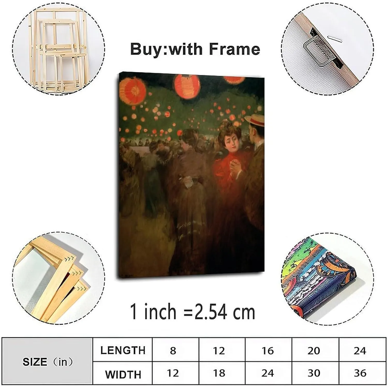 Die Freiluftparty The Open Air Party Ramon Casas Artwork Poster Canvas Painting Wall Art Poster for Bedroom Living Room Decor 12x18inch(30x45cm) Frame-style