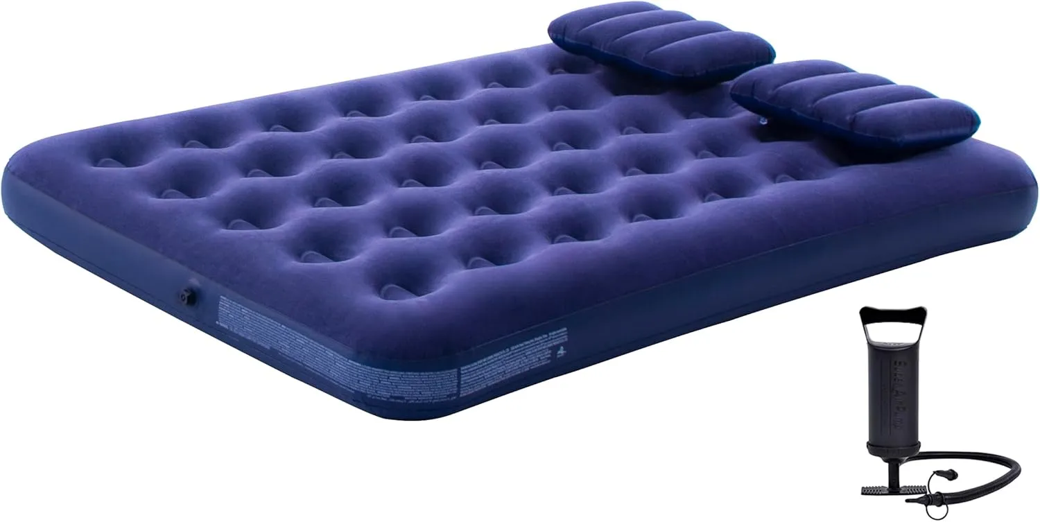 DIMAR GARDEN Full Size Camping Air Mattress Inflatable Bed with Pillow,Include Hand Pump
