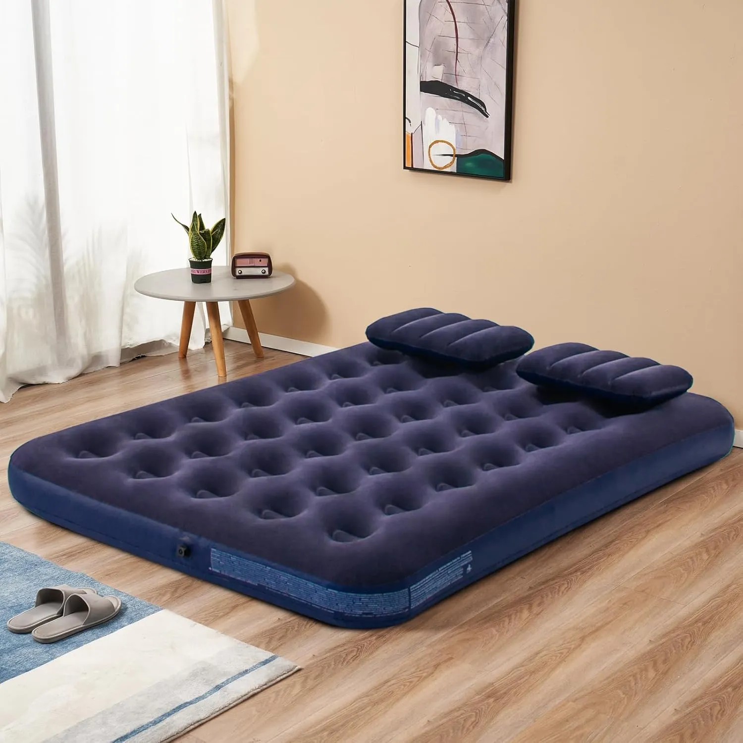 DIMAR GARDEN Full Size Camping Air Mattress Inflatable Bed with Pillow,Include Hand Pump