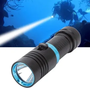 Diving Flashlight,5000LM Aluminum Diving Light,Professional Underwater Flashlight,LED Underwater Electric Torch with IPX8 100m Waterproof Infinitely Dimmable L2 LED for Diving