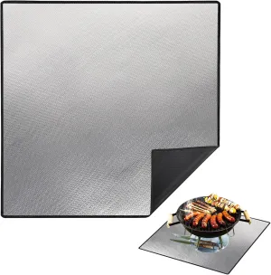 DocSafe 40 x 40 inches Square Fire Pit Mat,4-Layer Fireproof Under Grill Mat Heat Insulated Indoor Fireplace Pad Protector for Deck,Patios,Grass,BBQ Smoker, Portable Reusable Oil-Proof and Waterproof