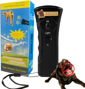 Dog Bark Deterrent Devices, Ultrasonic Anti Barking Device for Dogs, Barks No More Dog Training Device, Stop Dog Bark Control Deterrent Device Indoor Outdoor, Safe for Human & Dogs, Contains battery
