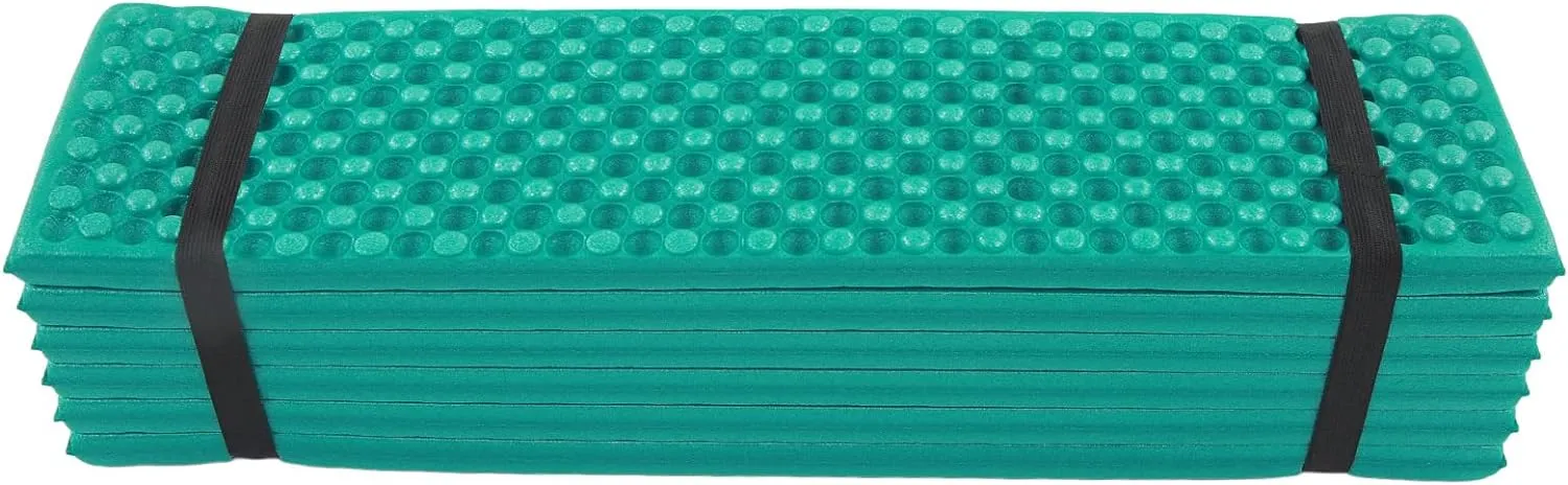 Double Egg Crate Sleeping Pad, Foldable Thickened Foam Sleep Mat, 186x57CM, Wide Application, Suitable for Outdoor Camping, Black Bottom