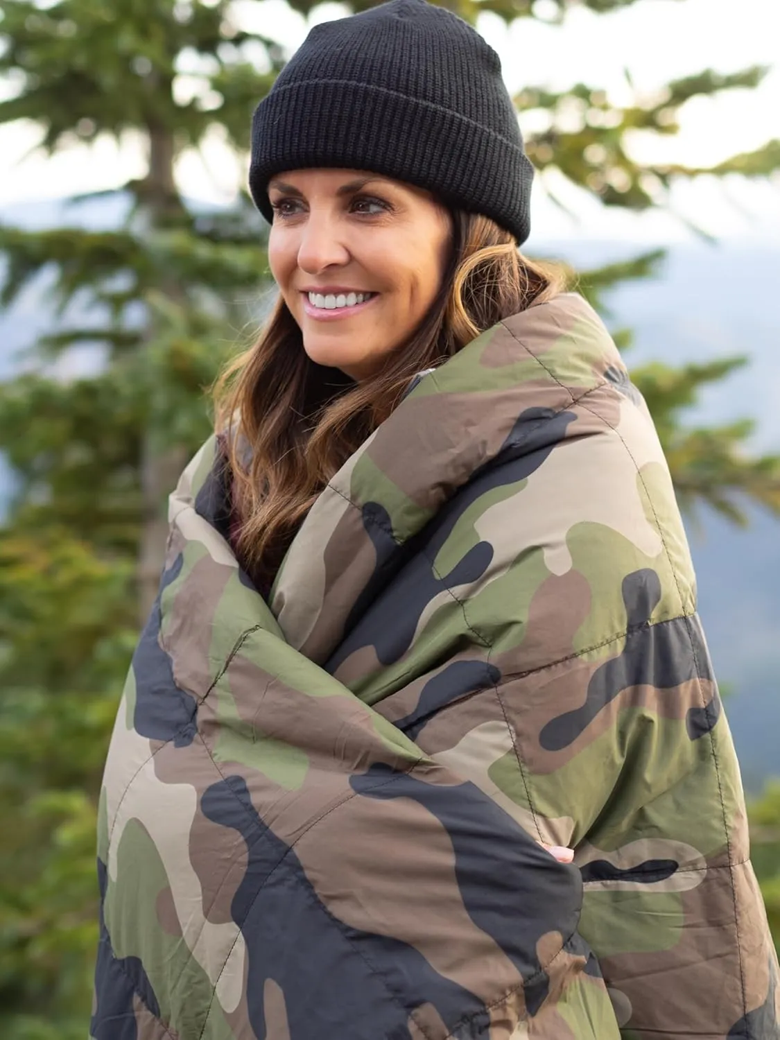 Down Camping Blanket - Puffy, Packable, Lightweight and Warm | Ideal for Outdoors, Travel, Stadium, Festivals, Beach, Hammock | 650 Fill Power Water-Resistant Backpacking Quilt