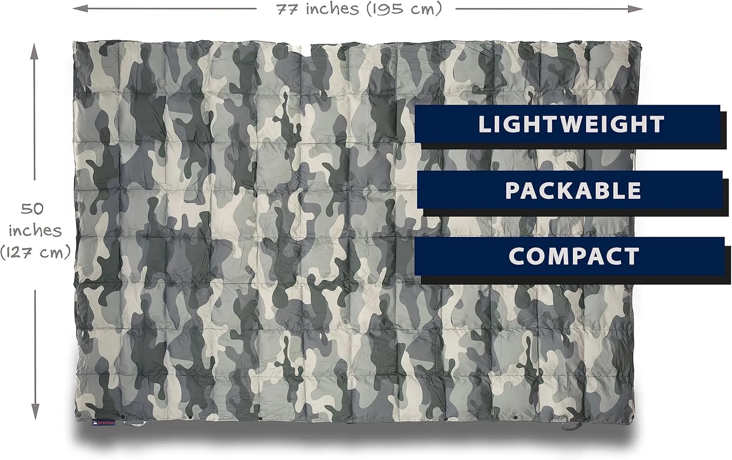 Down Camping Blanket - Puffy, Packable, Lightweight and Warm | Ideal for Outdoors, Travel, Stadium, Festivals, Beach, Hammock | 650 Fill Power Water-Resistant Backpacking Quilt