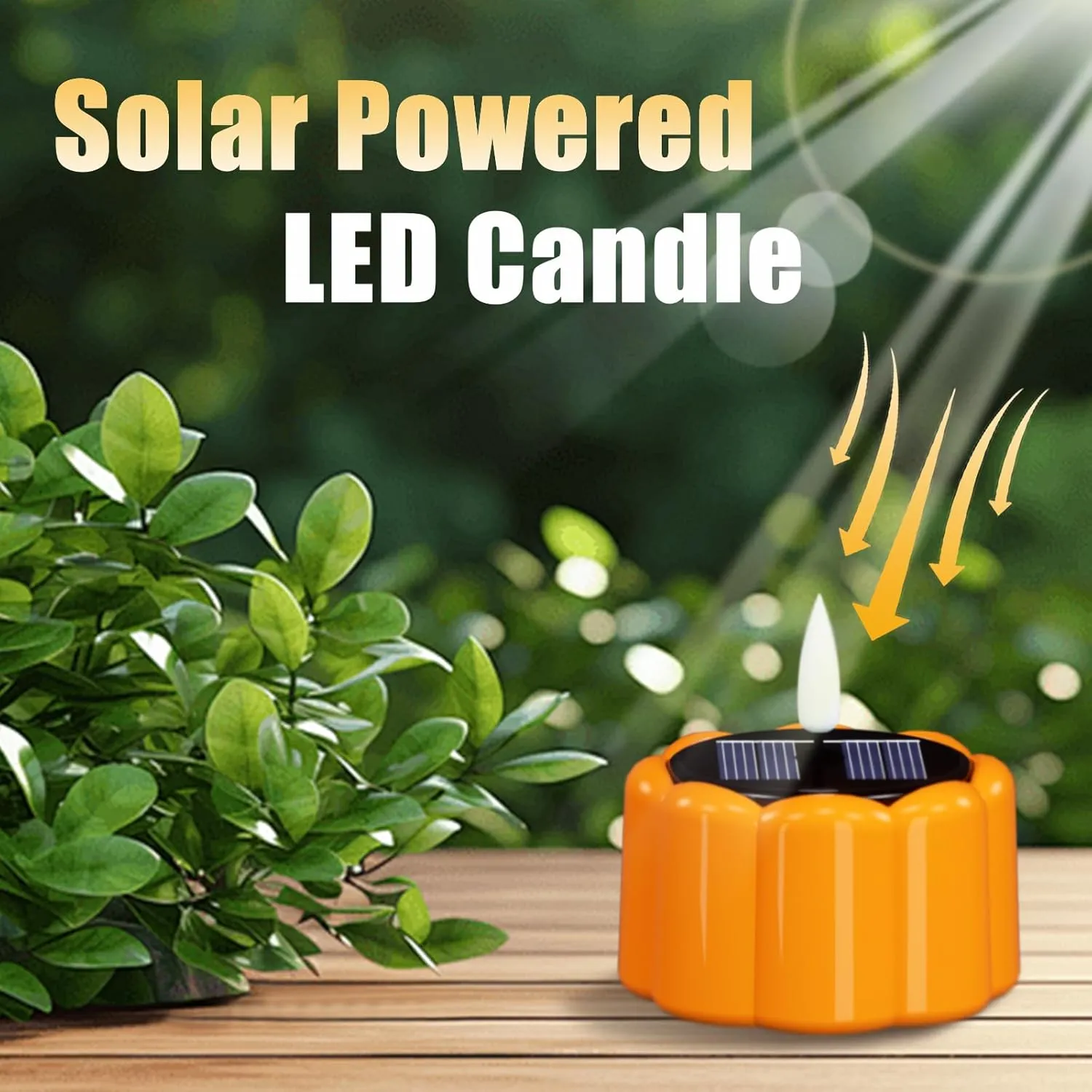 DRomance Flameless Votive Candles Solar Battery Operated Dusk to Dawn 3D Wick Flickering Outdoor Waterproof Spooky Pumpkin LED Tea Lights Candles Set of 6 Halloween Decor(2.5" D x 2.64" H)
