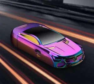 Dual Arc Plasma Lighter Cool Car Shape USB Rechargeable Electric Cigarette Lighter Flameless Windproof Car Lighter Creative Gift for Men (Rainbow)