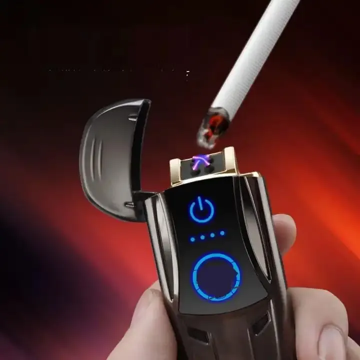 Dual Arc Plasma Lighter Cool Car Shape USB Rechargeable Electric Cigarette Lighter Flameless Windproof Car Lighter Creative Gift for Men (Rainbow)