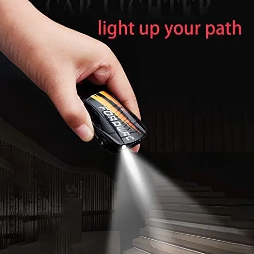 Dual Arc Plasma Lighter - Windproof With Battery Indicator, Touch-Start, LED Light, USB Rechargeable, Car Shape Cool Novelty Electric (Colorful)
