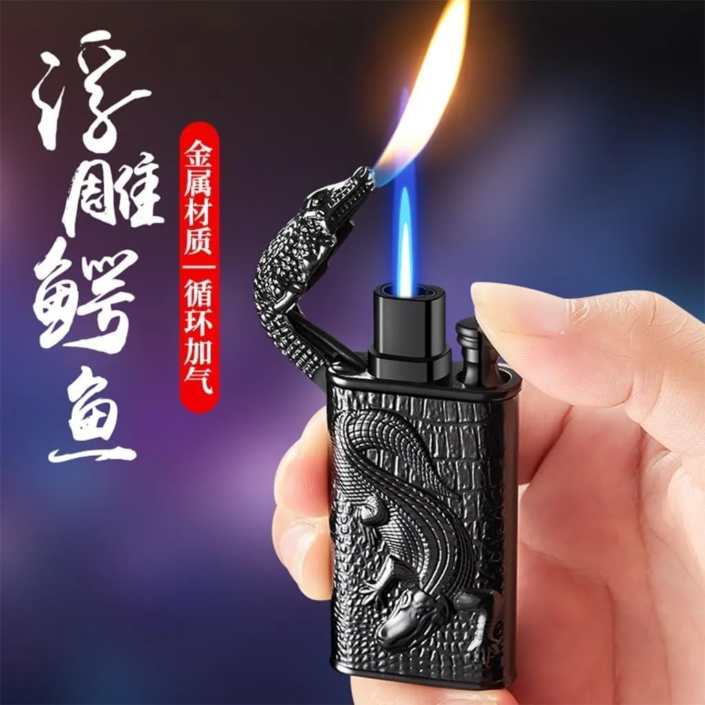 Dual Mode Torch Lighter - Switchable Jet/Soft Flame with Vortex Windproof Technology, Refillable Butane Gas System in Ergonomic Design, Premium EDC Fire Starter for Cigar Sessions(#3)