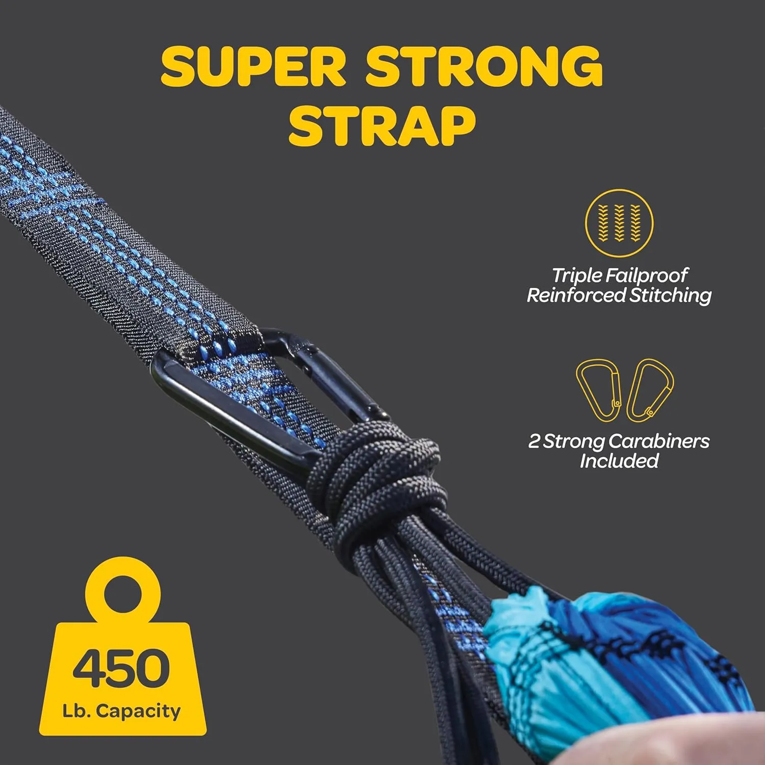 Durable Hammock 500 lb Capacity, Nylon Camping Hammock Chair - Double or Single Sizes w/Tree Straps and Attached Carry Bag - for Travel/Backpacking/Beach/Backyard (Large, Forest Green & Lima Green)