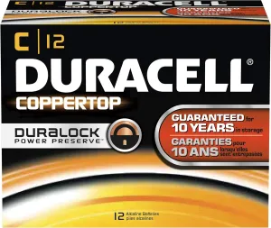 Duracell MN1400 CopperTop Alkaline-Manganese Dioxide Battery, C Size, 1.5V (Case of 72)