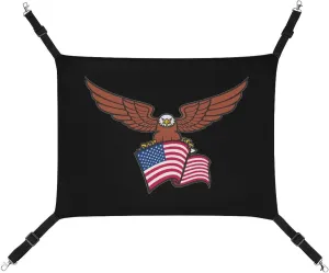 Eagle USA Flag Hanging Cat Bed Soft Breathable Pet Hammock for Cage Pet Sleeper for Kitten Ferret Puppy Rabbit, style, 20240327