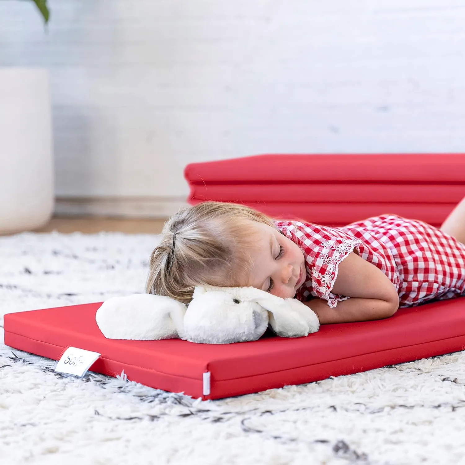 ECR4Kids SoftZone Rainbow Rest Mat, 2in, Sleeping Pad, Red, 5-Piece